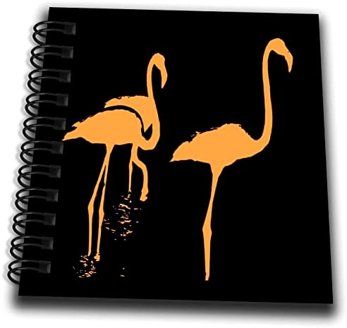 3drose минималистичка три фламинго портокалова силуета на црна - книги за цртање