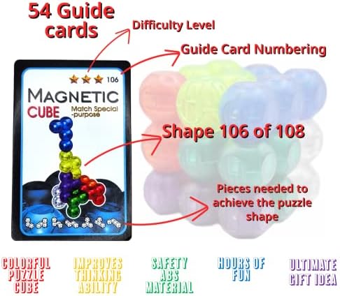 Блокови на магнетна загатка од Шемини, сет од 7 разнобојни и форми блокови, матични играчки за возрасни и деца