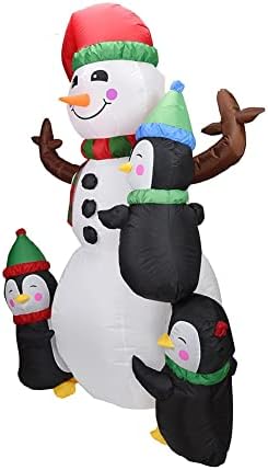 Пет домени надуени Божиќни украси на отворено Божиќно надувување на отворено Снежан, предводена од осветлување на надувување на снежен човек
