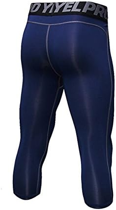 Активни панталони со активни компресии за мажи 3/4 Контрола на стомакот Атлетски спортови Капри исечени хеланки