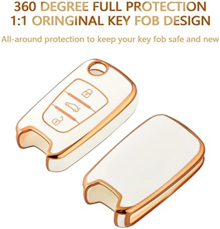 Offcurve Key Fob Coverfor за Kia, сопственик на клучеви за заштита на автомобили за 2010-2013 Kia Soul 2012-2014 Kia ​​Rio Sportage