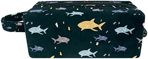 Тбуобт Торба За Шминка Патување Козметичка Торба Торбичка Чанта Чанта Со Патент, цртан филм животинска риба