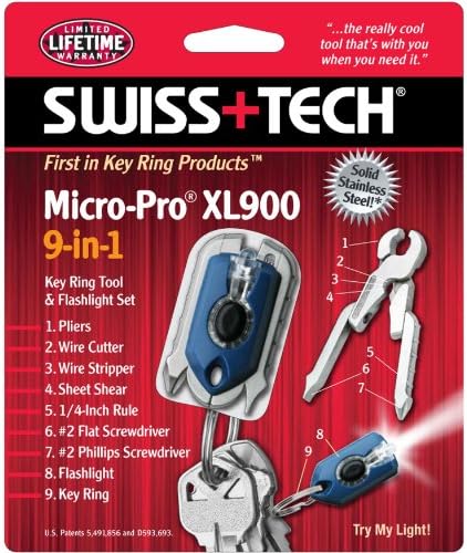 Swiss+Tech ST60508 MICRO-PRO XL900 9-во-1 клуч за мултифункционални алатка за мултифункции