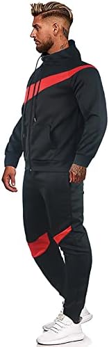 Машки за мажи на Ghngh 2 парчиња поставени облеки со целосна џогирање на џогирање со активни спортови спортски костуми црно л