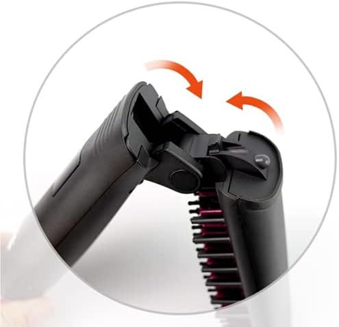 N / B Hair Streatener топлинска четка од, 2-во-1 PTC четка за исправнување на треска, брзо загревање за 30 секунди, со 6 контрола