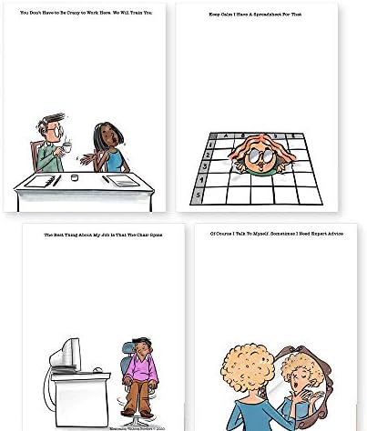 Мотивација без граници 4 Белешки со смешен канцелариски хумор | Совршен новитет подарок соработник, пријател или семејство | 4,25 x 5,5