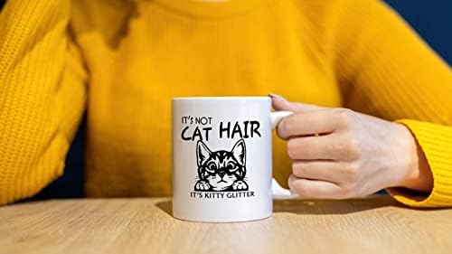 Дотаин Не е коса за кучиња, тоа е писе сјајно смешно peиркање мачко кафе кригла ， 11 унца двострана керамичка чаша чаша за кафе чај