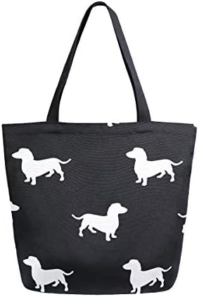 ZZXXB DACHSHUND DOG ORESSABLE намирници Торба за купување тешка платно торба со голема количина чанта за миење садови за жени за жени