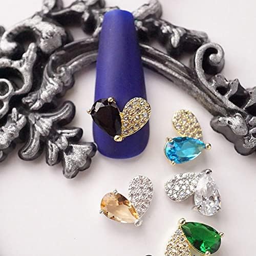 ByBycd 3D Nail Art Decoration Flatback Qircon Nail Art Jewelry DIY занаетчиски обетки Извештај за нокти Rynestone Gems Love Heart Manicure додатоци