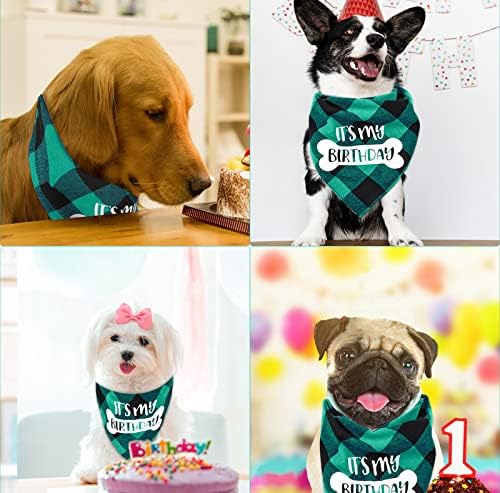 Кучен роденден Бандана, Випит двострана памучна триаголник кучиња бандани кучиња роденденска забава материјали за кучиња бандани момче девојче
