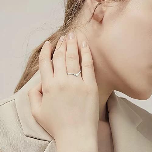 Womenените ветуваат прстенести прстен во форма на бисери, женски напреден едноставен дизајн ветувачки прстен накит подароци ветувачки