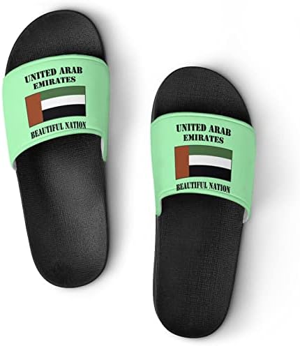 Обединети Арапски Емирати знаме машка бања туш папучи Отворени пети не лизгачки сандали за домашна салата плажа