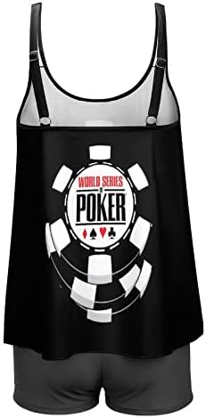 Wsop Poker Women Women Two Piection Tankini костими за капење сет плус големина со врзан врв и шорцеви
