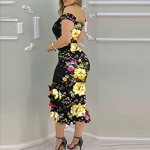 Илугу фустан со должина на коленото за жени краток ракав О-вратот на тиква од трева, крпеница во боја на боди, куќиште за куќиште, деловна стилска наметка за моливи