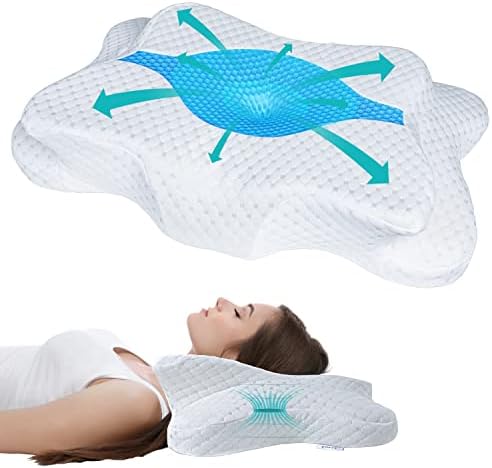Chxxy мемориски перници за пена, перница на грлото на матката за олеснување на болката во вратот и рамото, ергономска контура за