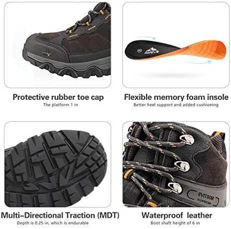 Nortiv 8 машки водоотпорни чевли за пешачење на отворено средно патување со ранец за планинари за планинари