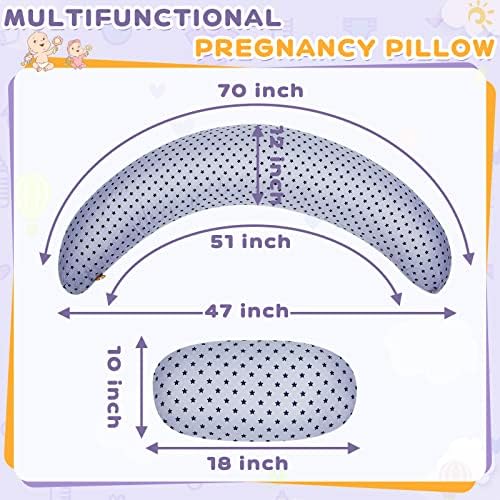 3 парчиња перници за бременост Поставете перница за поддршка на целото тело за спиење абсорбента памучна муслин перница со отстранливи капаци што