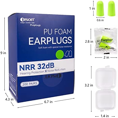 200 метри за пена уши, 32dB за еднократна употреба на бучава, приклучоци за уши, приклучоци за заштита на слухот за опсег на снимање,