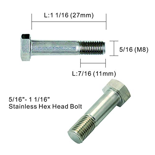 Завртки за капаче на капакот на копчињата M8-1.25 x 27мм, капаче од не'рѓосувачки челик, 2 парчиња