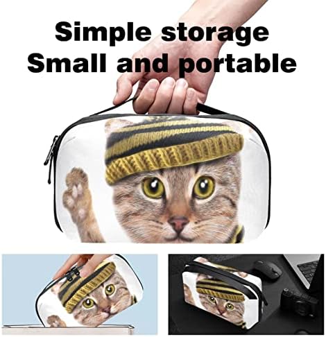 Симпатична мачка печатење.Животински цртан лик. Електронски Организатор, Заштитна Кутија За Носење Отпорна На Удари, Торбичка