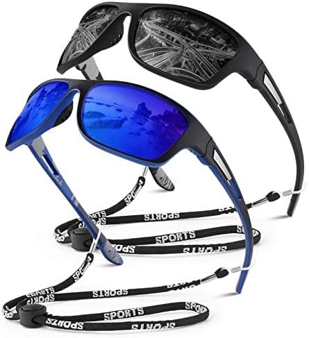 Wearoyo Поларизирани спортски очила за сонце за мажи жени, риболов возење правоаголни очила UV400