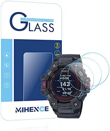 Mihence Компатибилен за заштитник на екранот Casio GBD-H1000, 9H анти-гребнувач Премиум реално калено стакло заштитник на екранот