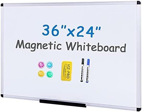 Магнетна табла за магнетна табла/суво бришење, 36 x 24 инчи, со 1 бришач и 14 маркери и 4 магнети