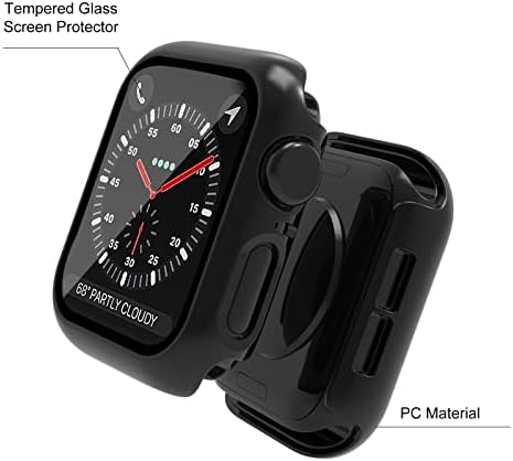 【4 пакет】 Benpniu компатибилен со Apple Watch SE заштитник на екранот 40мм, браник со целосен покрие