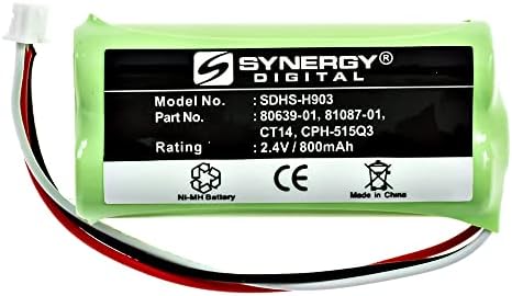 Синергија дигитална батерија без безжични телефони, компатибилна со Plantronic CT-14 безжичен телефон, ултра батерија со капацитет со хип-капацитети
