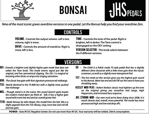 JHS Pedals Bonsai 9-насочен крик на пречекорување на гитара, ефекти на гитара, зелена
