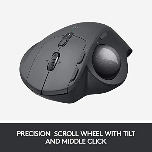 Logitech MX Ergо Безжичен Trackball Глувчето Прилагодлив Ergономски Дизајн, Контрола И Движење На Текст/Слики/Датотеки Помеѓу 2 Windows И Apple