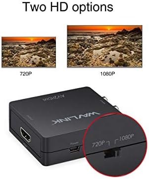 WAVLINK RCA ДО HDMI Конвертор, 1080p 3RCA ДО HDMI CVBS AV Композитен Видео Аудио Адаптер СО Usb Кабелска Поддршка За Полнење 1080p ЗА