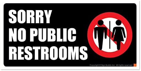 Извинете, немате јавни тоалети/тоалетот за клиенти само налепници на wallидот на вратата