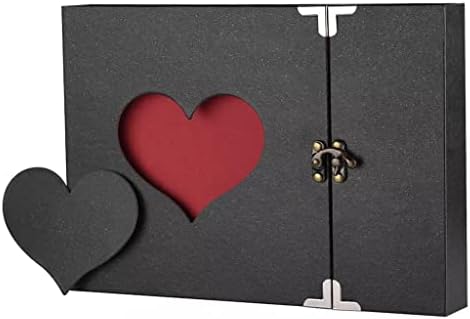 DLVKHKL Фото албум A4 DIY StrapBook гроздобер loveубов срце црни страници годишнина свадбени албуми за свадби, комплети фотоалбум