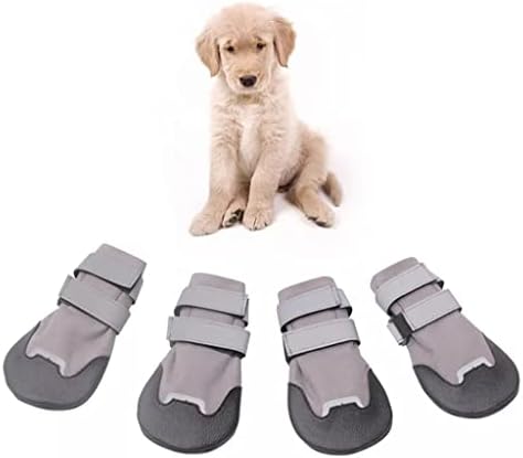 Снабдување со кучиња Лујк, домашно милениче без лизгање чевли и чорапи за мали, средни и големи кучиња сива