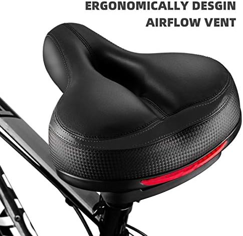 Седиште за велосипеди со велосипеди, најудобно седиште за велосипеди со двојно шок што апсорбира мемориска пена водоотпорна велосипедска