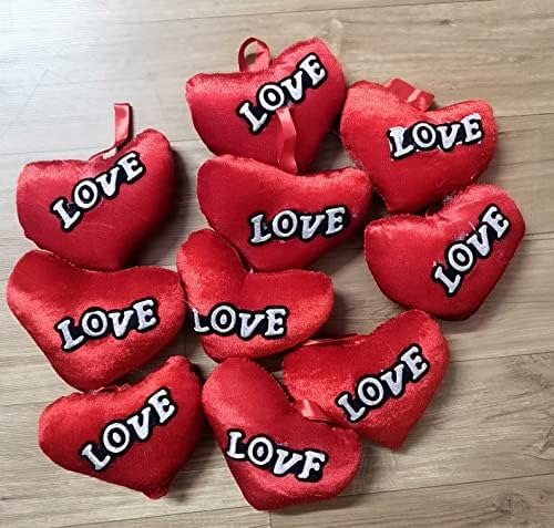 Мини Меко Слатко Црвено Срце 5 Парчиња За Љубовни Подароци За Роденден На Вљубените 13см х 10см Прибл.