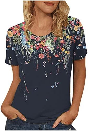Краток ракав 2023 Облека модна памучна екипа на вратот графички бренд Топ маица за жени маица есен лето дами 6б