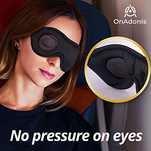 Онадонис маска за спиење-црна маска за очите за спиење, квалитетна удобност 3D конкавна без капакот на очниот капак на очните