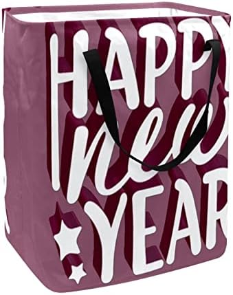 Среќна Нова Година Печатење Склопувачки Пречки за Перење АЛИШТА, 60 ЛИТРИ Водоотпорни Корпи За Перење Алишта Облека Играчки Складирање