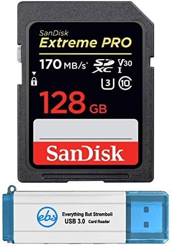Sandisk 128gb Sd Екстремни Про Мемориска Картичка Работи Со FUJIFILM GFX 100S, X-E4, X-S10 Дигитална Камера 4k Класа 10 Пакет Со Сѐ,