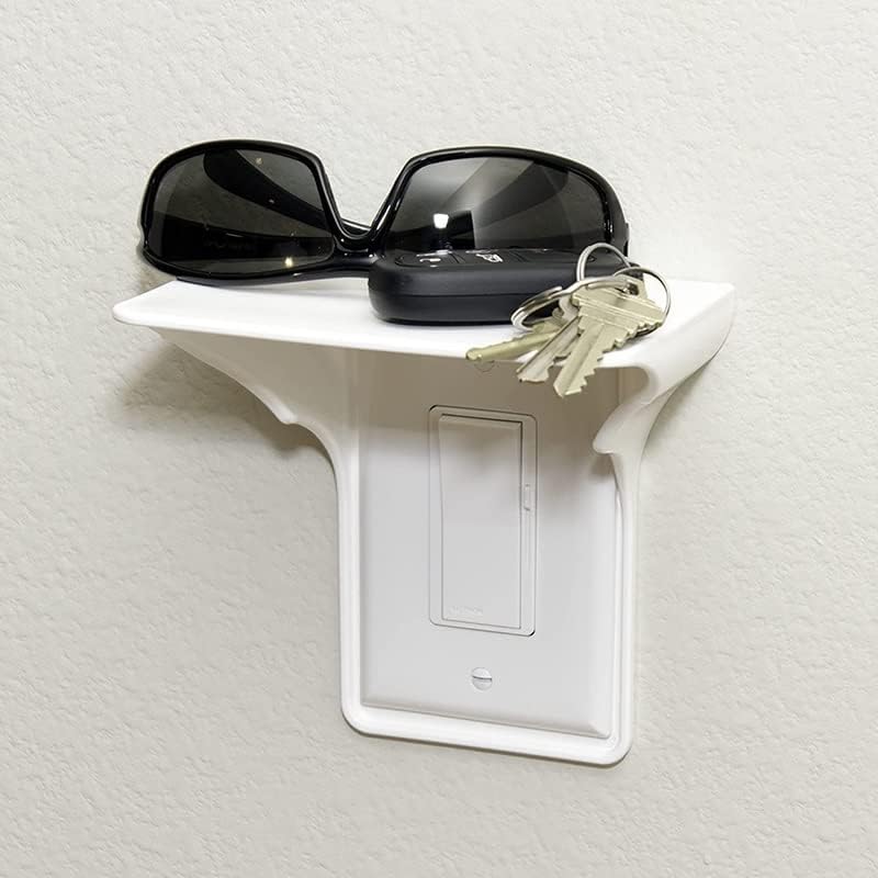 XJJZS Домашен wallиден полица за складирање кујнски прекинувач за кујнски решетки за решетки за мобилен телефон за бања за полнење