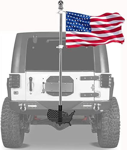 Држач за полнење на знамето за монтирање на знаме - држач за држач за знаме на знамето на камшик за приколки за приколки за џип -камион SUV