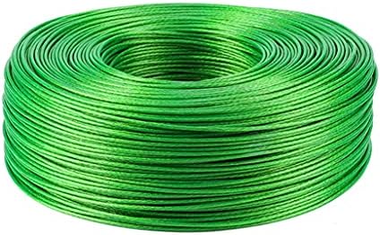 BBGS PVC обложена тешка должност 304 јаже од кабел од не'рѓосувачки челик, 100 метри од не'рѓосувачки челик жица жица за жици за растенија, затегнувач