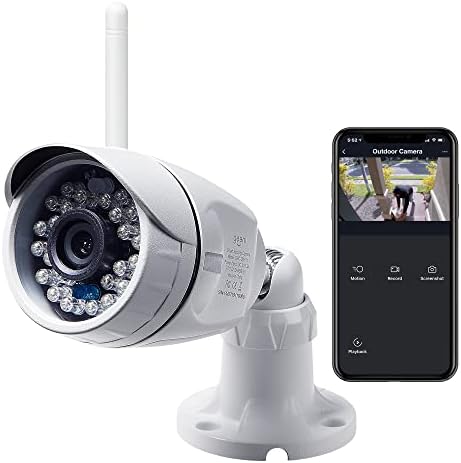 Џини хок 1080p HD Надворешна Паметна Wifi Безбедносна Камера Со Ноќно Гледање, Предупредувања За Движење и IP66 Водоотпорен, Компатибилен