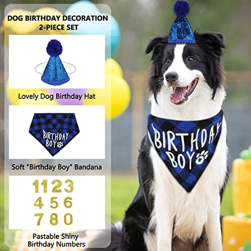 Бахаби куче за роденденска забава, роденденско момче куче бандана кучиња кутре роденден бандана триаголник шамија и кучиња роденденска