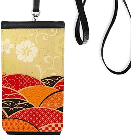 Шема на геометрија Сакура Јапонија Телефонска чанта што виси мобилна торбичка со црн џеб