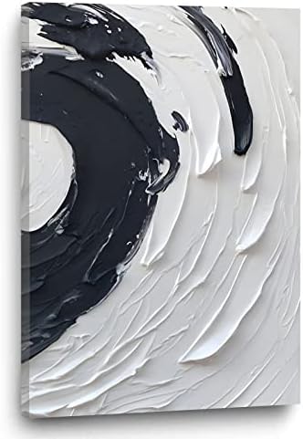 Црно -бело wallидно платно платно модерно апстрактно уметничко дело црно бело текстуриран постер за wallидови црно бело и сиво слики минималистичко
