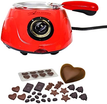 Вкупно готвач Chocolatiere Electric Melter за топење на чоколади и бонбони, 8,8 мл, Фонде, производител на бонбони со 32 парчиња комплет