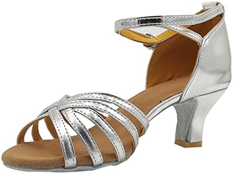Женски бои латински сандали во салата за модни чевли за танцување матурска салса жени гумени сандали жени со големина 8,5
